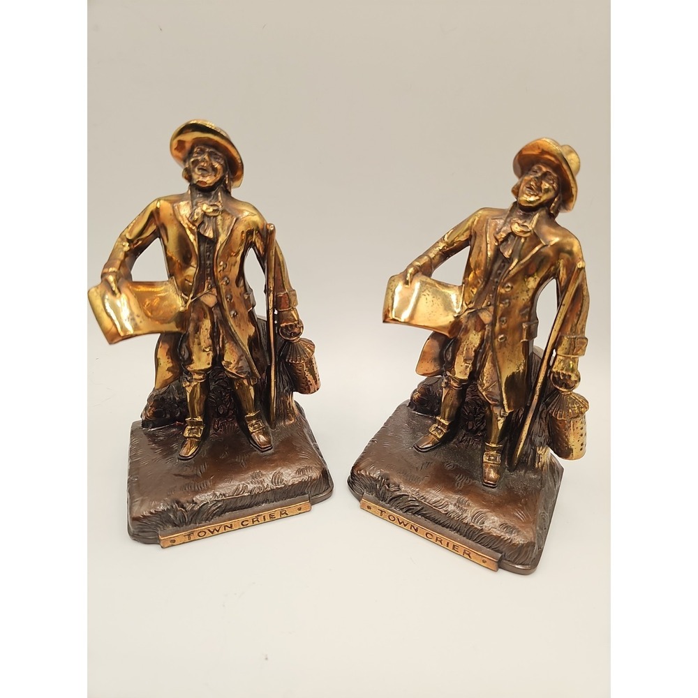 Vintage "Town Crier" Bookends by PM Craftmen C1